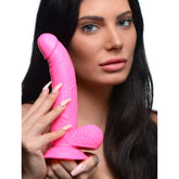 7.5" Dildo with Balls - Pink